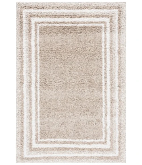 Safavieh Border & Stripe Shag BSP251 Beige / Ivory 5'-3" X 7'-6" Rectangle Area Rug