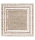 Safavieh Border & Stripe Shag BSP251 Beige / Ivory 6'-7" X 6'-7" Square Area Rug