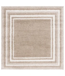 Safavieh Border & Stripe Shag BSP251 Beige / Ivory 6'-7" X 6'-7" Square Area Rug