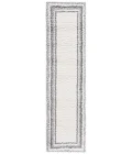 Safavieh Border & Stripe Shag BSP251 Ivory / Grey 2'-2" X 8' Runner Area Rug