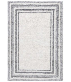 Safavieh Border & Stripe Shag BSP251 Ivory / Grey 8' X 10' Rectangle Area Rug