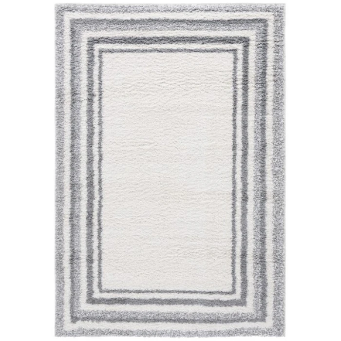 Safavieh Border & Stripe Shag BSP251 Ivory / Grey 8' X 10' Rectangle Area Rug