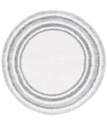 Safavieh Border & Stripe Shag BSP251 Ivory / Grey 6'-7" X 6'-7" Round Area Rug