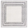 Safavieh Border & Stripe Shag BSP251 Ivory / Grey 6'-7" X 6'-7" Square Area Rug