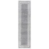 Safavieh Border & Stripe Shag BSP251 Grey / Ivory 2'-2" X 8' Runner Area Rug