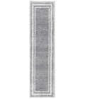 Safavieh Border & Stripe Shag BSP251 Grey / Ivory 2'-2" X 8' Runner Area Rug