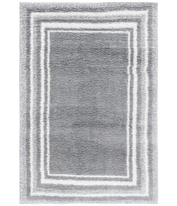 Safavieh Border & Stripe Shag BSP251 Grey / Ivory 4'-5" x 6'-5" Rectangle Area Rug