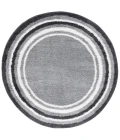 Safavieh Border & Stripe Shag BSP251 Grey / Black 6'-7" X 6'-7" Round Area Rug