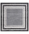 Safavieh Border & Stripe Shag BSP251 Grey / Black 6'-7" X 6'-7" Square Area Rug