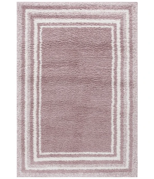 Safavieh Border & Stripe Shag BSP251 Pink / Ivory 5'-3" X 7'-6" Rectangle Area Rug