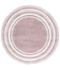 Safavieh Border & Stripe Shag BSP251 Pink / Ivory 6'-7" X 6'-7" Round Area Rug
