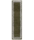 Safavieh Border & Stripe Shag BSP251 Green 2'-2" X 8' Runner Area Rug