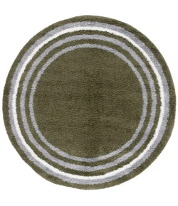 Safavieh Border & Stripe Shag BSP251 Green 6'-7" X 6'-7" Round Area Rug