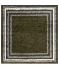 Safavieh Border & Stripe Shag BSP251 Green 6'-7" X 6'-7" Square Area Rug