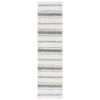 Safavieh Border & Stripe Shag BSP252 Ivory / Grey 2'-2" X 8' Runner Area Rug
