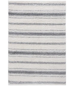Safavieh Border & Stripe Shag BSP252 Ivory / Grey 5'-3" X 7'-6" Rectangle Area Rug