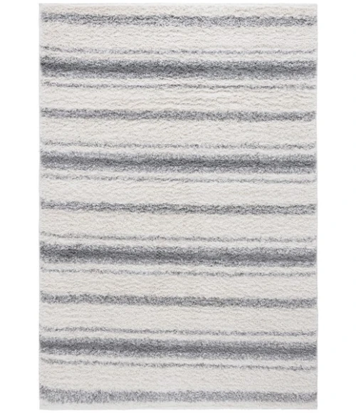 Safavieh Border & Stripe Shag BSP252 Ivory / Grey 5'-3" X 7'-6" Rectangle Area Rug