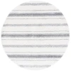 Safavieh Border & Stripe Shag BSP252 Ivory / Grey 6'-7" X 6'-7" Round Area Rug