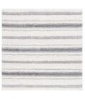 Safavieh Border & Stripe Shag BSP252 Ivory / Grey 6'-7" X 6'-7" Square Area Rug