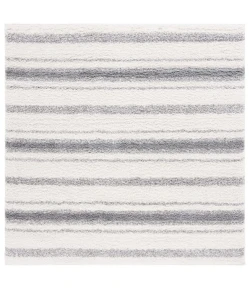 Safavieh Border & Stripe Shag BSP252 Ivory / Grey 6'-7" X 6'-7" Square Area Rug