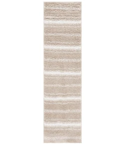 Safavieh Border & Stripe Shag BSP252 Beige / Ivory 2'-2" X 8' Runner Area Rug