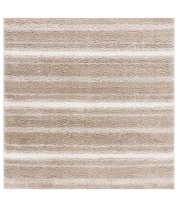 Safavieh Border & Stripe Shag BSP252 Beige / Ivory 6'-7" X 6'-7" Square Area Rug