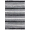 Safavieh Border & Stripe Shag BSP252 Grey / Black 4'-5" x 6'-5" Rectangle Area Rug