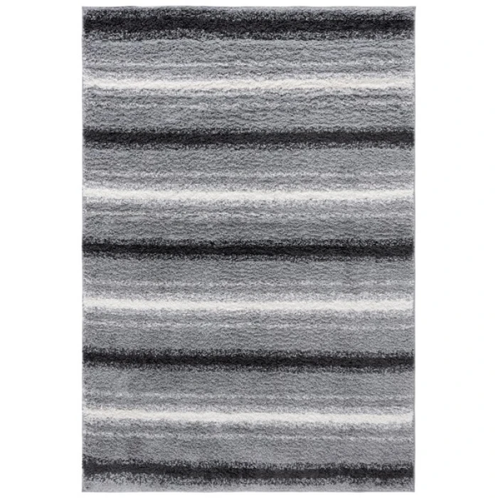 Safavieh Border & Stripe Shag BSP252 Grey / Black 8' X 10' Rectangle Area Rug