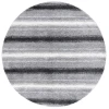 Safavieh Border & Stripe Shag BSP252 Grey / Black 6'-7" X 6'-7" Round Area Rug