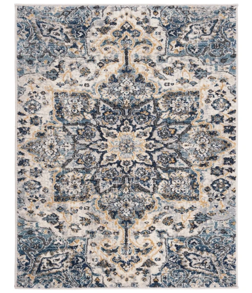Safavieh Carmel Ivory / Blue CAR280 3 ft. X 5 ft. Rectangle Rug