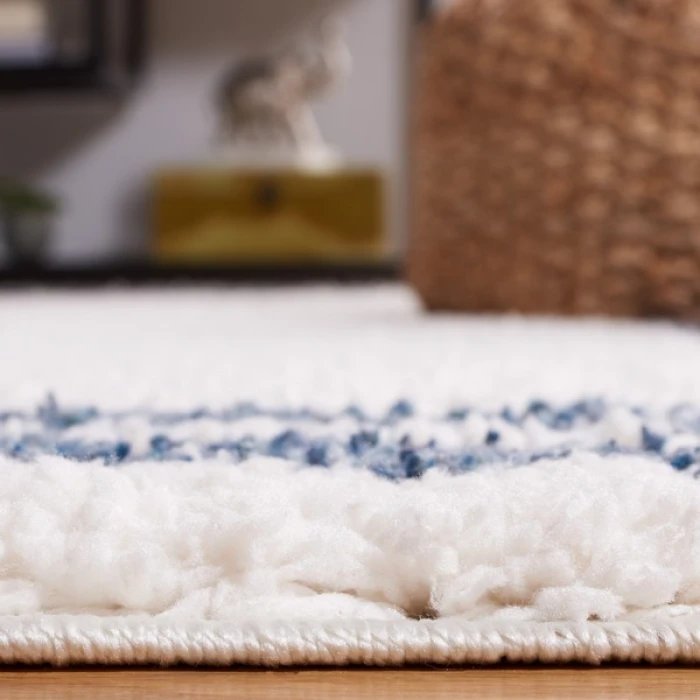 Safavieh Calico Shag Ivory / Blue CLC100 9 ft. X 12 ft. Rectangle Rug