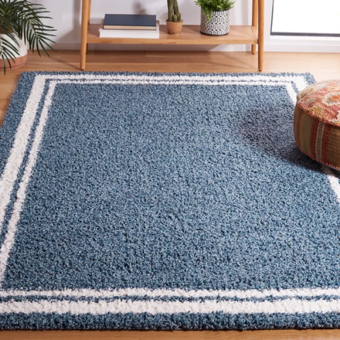 Safavieh Calico Shag Blue / Ivory CLC100 4 ft. X 6 ft. Rectangle Rug