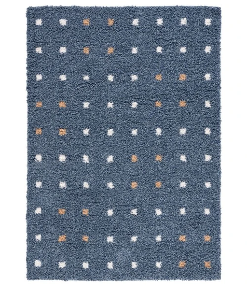 Safavieh Calico Shag Blue / Ivory CLC102 5 ft. 3 in. X 7 ft. 6 in. Rectangle Rug