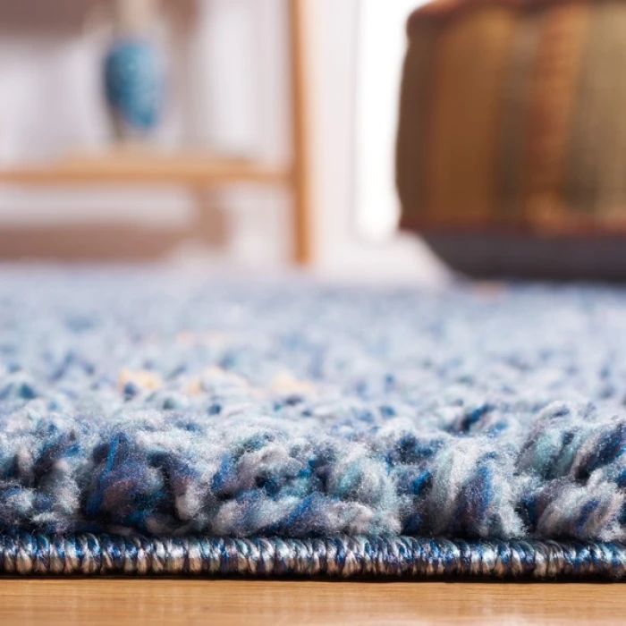 Safavieh Calico Shag Blue / Ivory CLC102 6 ft. 7 in. X 6 ft. 7 in. Square Rug
