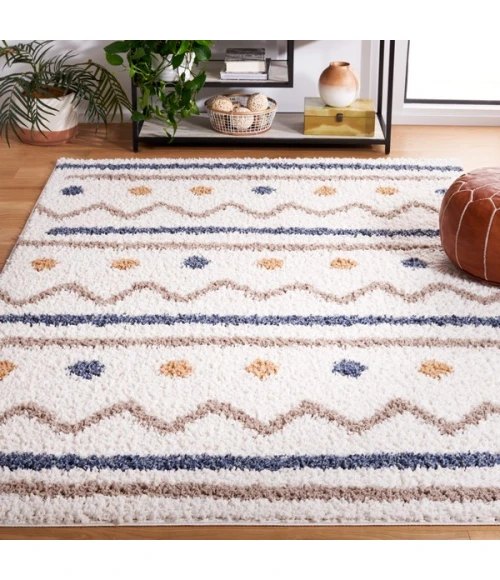 Safavieh Calico Shag Ivory / Taupe CLC106 5 ft. 3 in. X 7 ft. 6 in. Rectangle Rug