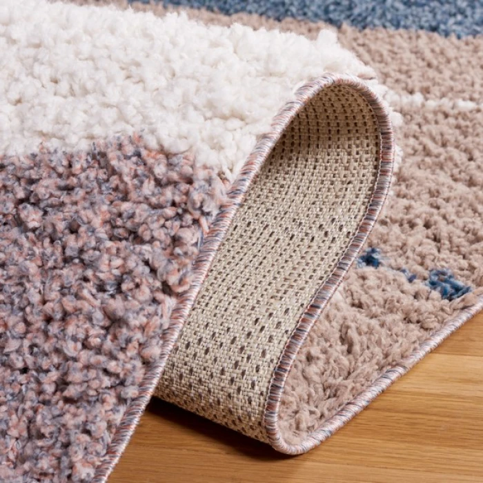 Safavieh Calico Shag Taupe / Blue CLC108 5 ft. 3 in. X 7 ft. 6 in. Rectangle Rug