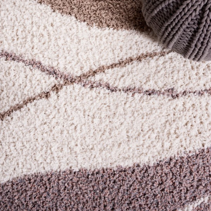 Safavieh Calico Shag Taupe / Blue CLC108 5 ft. 3 in. X 7 ft. 6 in. Rectangle Rug
