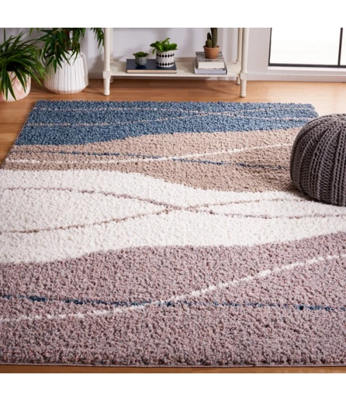 Safavieh Calico Shag Taupe / Blue CLC108 8 ft. X 10 ft. Rectangle Rug