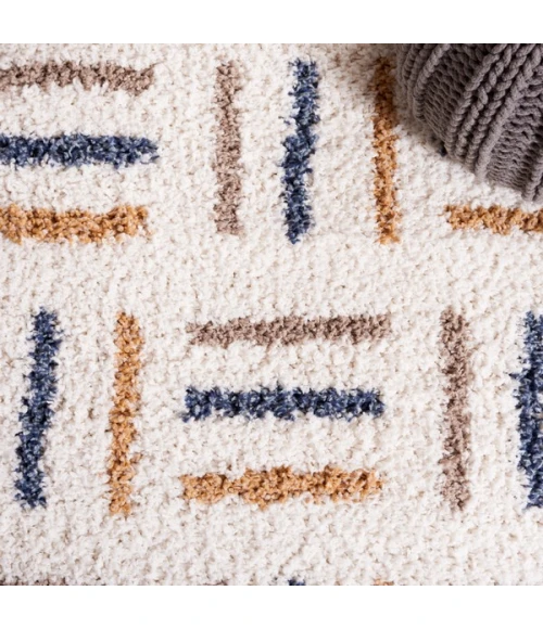 Safavieh Calico Shag Ivory / Gold CLC112 2 ft. 2 in. X 8 ft. Runner Rug