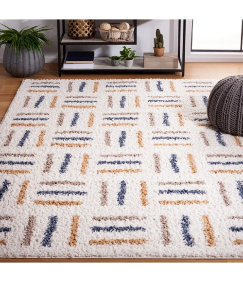 Safavieh Calico Shag Ivory / Gold CLC112 3 ft. X 5 ft. Rectangle Rug