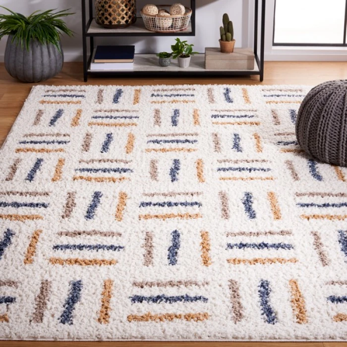 Safavieh Calico Shag Ivory / Gold CLC112 8 ft. X 10 ft. Rectangle Rug