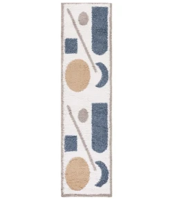 Safavieh Calico Shag Ivory / Blue CLC114 2 ft. 2 in. X 8 ft. Runner Rug