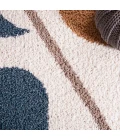 Safavieh Calico Shag Ivory / Blue CLC114 6 ft. 7 in. X 6 ft. 7 in. Square Rug