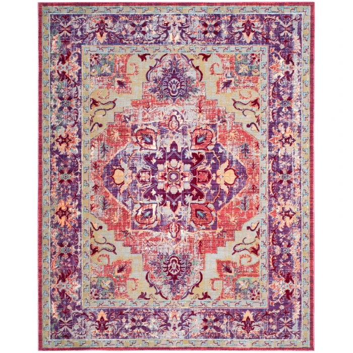 Safavieh Claremont Purple / Coral CLR664 5 ft. 1 in. X 7 ft. 9 in.  Rug