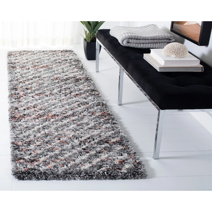 Safavieh Canyon Shag Grey / Ivory CNY551 2 ft. 2 in. X 8 ft. Runner Rug