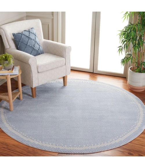 Safavieh Continental Blue / Beige CON118 6 ft. 7 in. X 6 ft. 7 in. Round Rug