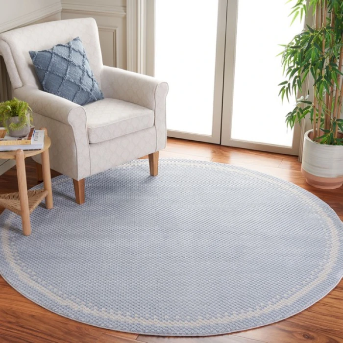 Safavieh Continental Blue / Beige CON118 6 ft. 7 in. X 6 ft. 7 in. Round Rug