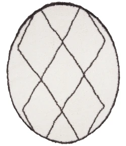 Safavieh Carmella Shag  Cream / Grey CRM226 6 ft. 7 in. X 6 ft. 7 in. Round Rug
