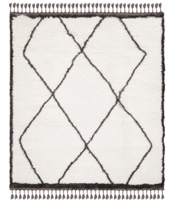 Safavieh Carmella Shag  Cream / Grey CRM226 6 ft. 7 in. X 6 ft. 7 in. Square Rug