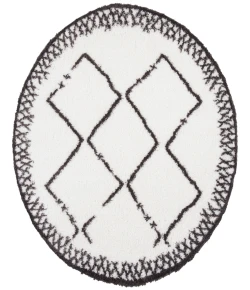 Safavieh Carmella Shag  Cream / Grey CRM228 6 ft. 7 in. X 6 ft. 7 in. Round Rug